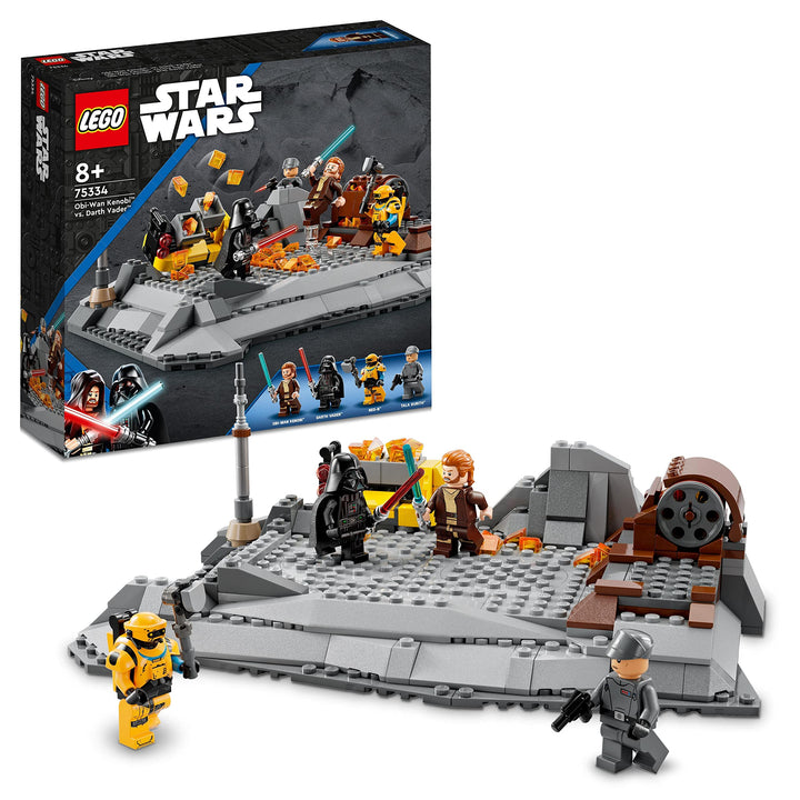 LEGO 75334 Star Wars Obi-Wan Kenobi vs. Darth Vader, Spielset mit Duell-Plattformen und Minifiguren,