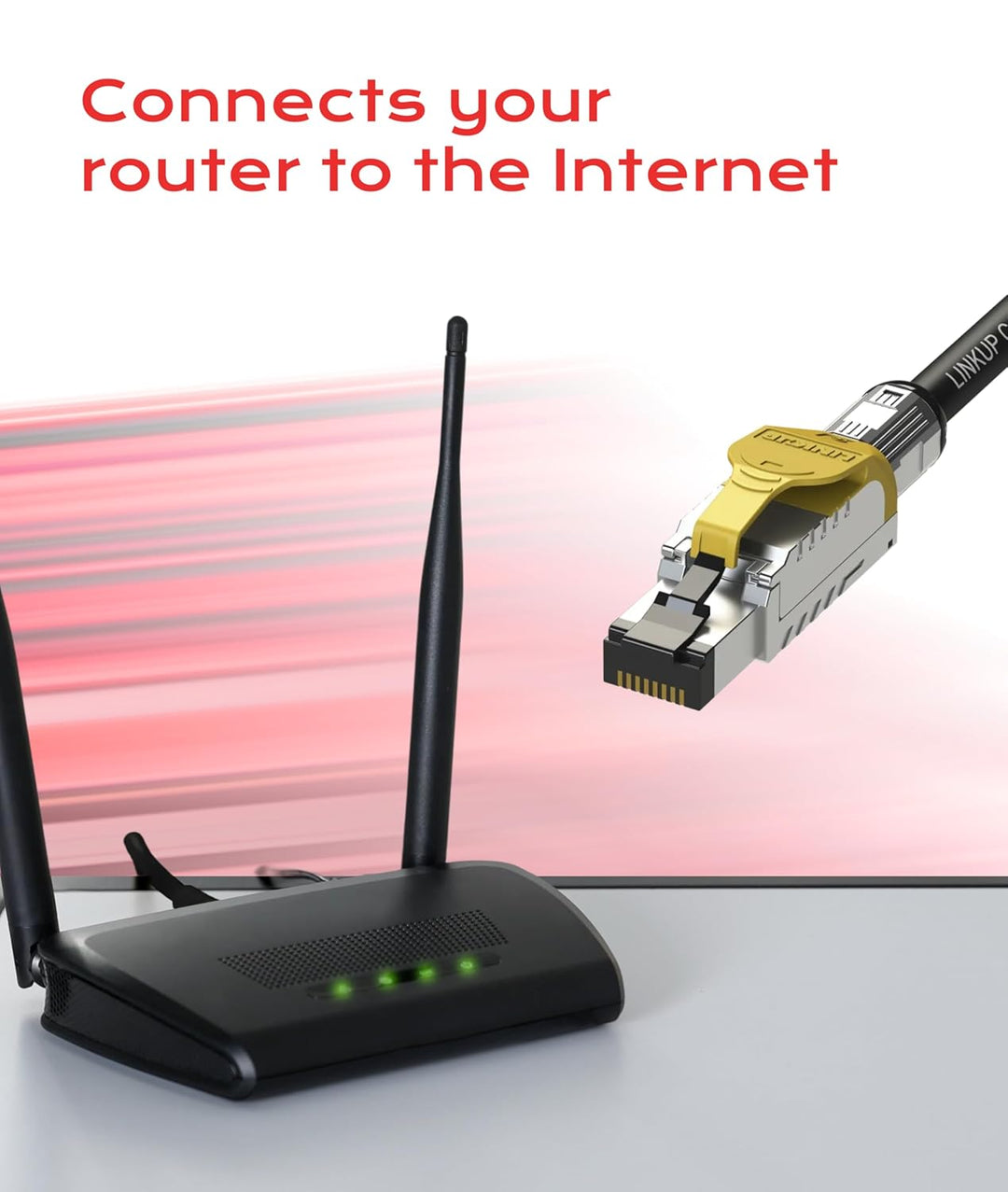 LINKUP - [GHMT & DSX8000 Zertifiziert] Cat8-Ethernet-Patchkabel S/FTP 22AWG Doppelt Geschirmtes Mass