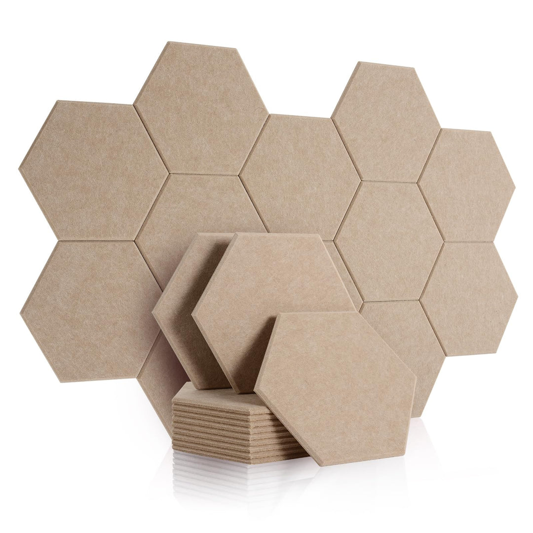 Rdutuok 12 Stück Akustik Panel,30x26x1cm Hexagon Akustik Absorber Schallschutzplatten Akustikpaneele