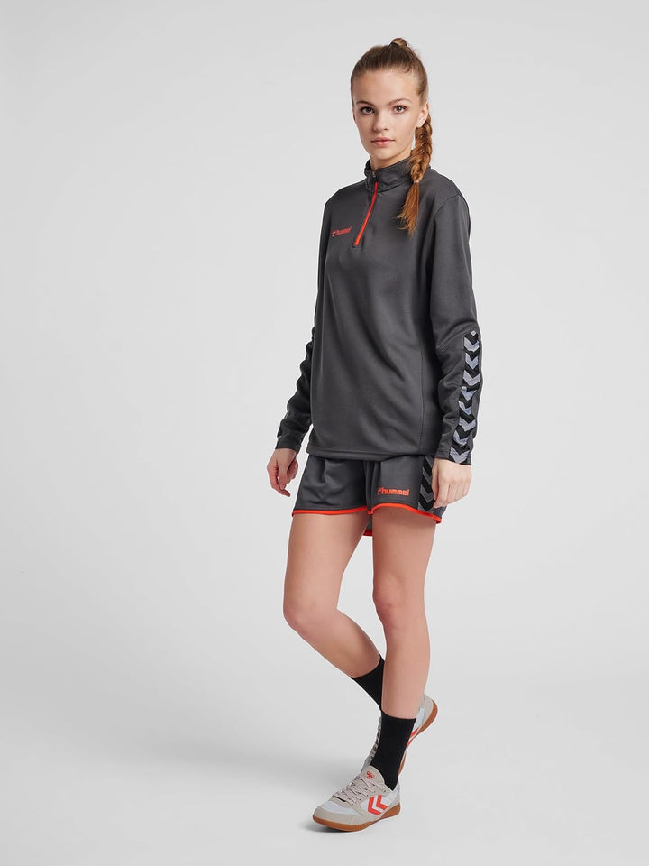 hummel Damen Hmlauthentic Half Zip Sweatshirt Woman Sweatshirt XS Asphalt, XS Asphalt