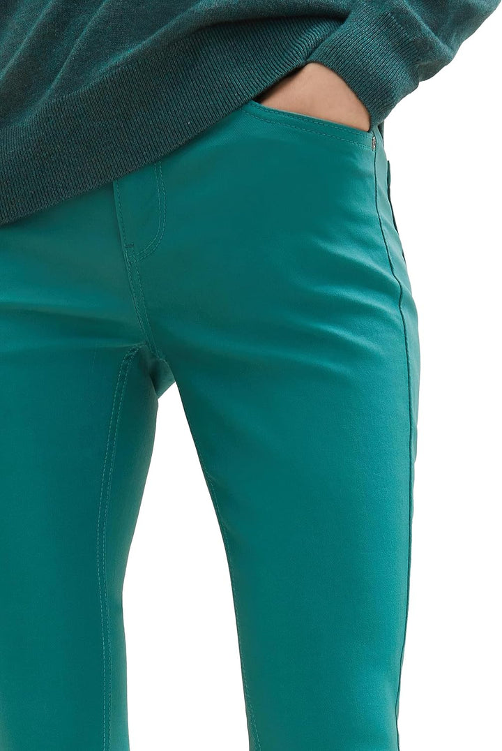 TOM TAILOR Damen Alexa Skinny Jeans in PU Leder-Optik 27W / 32L 21178 - Ever Green, 27W / 32L 21178
