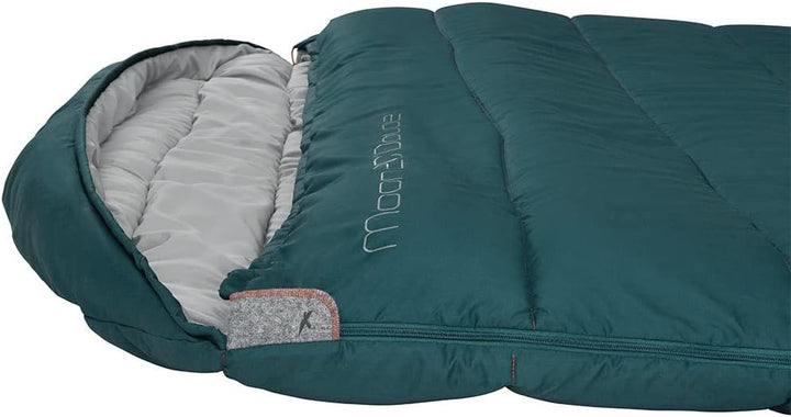 Easy Camp Sleeping Bag Moon 200 Double Blau - Leichter komfortabler Sommerschlafsack, Grösse 220 cm