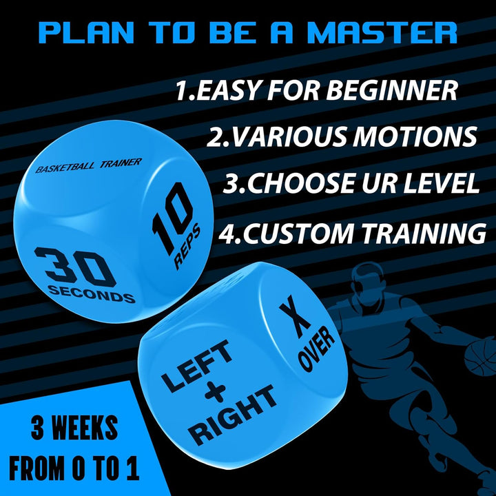 SIRUITON Basketball Training Dice (2pcs) - Fun &amp; Portable Basketball Skills Trainer Gifts for Boys a