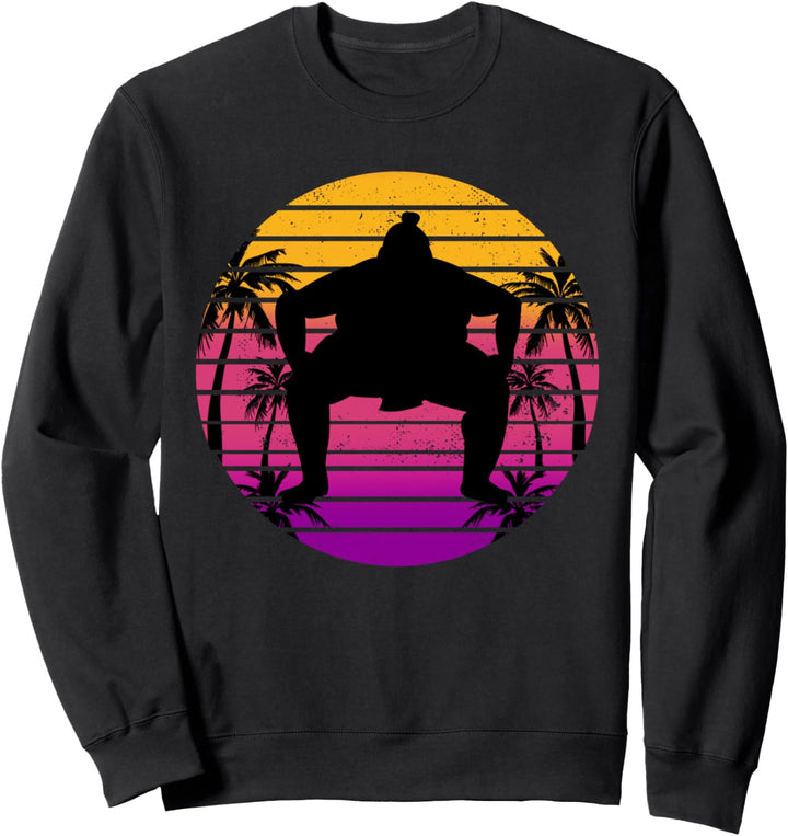 Sumo Ringer Wrestler Retro Sunset Vaporwave Aesthetic Sweatshirt