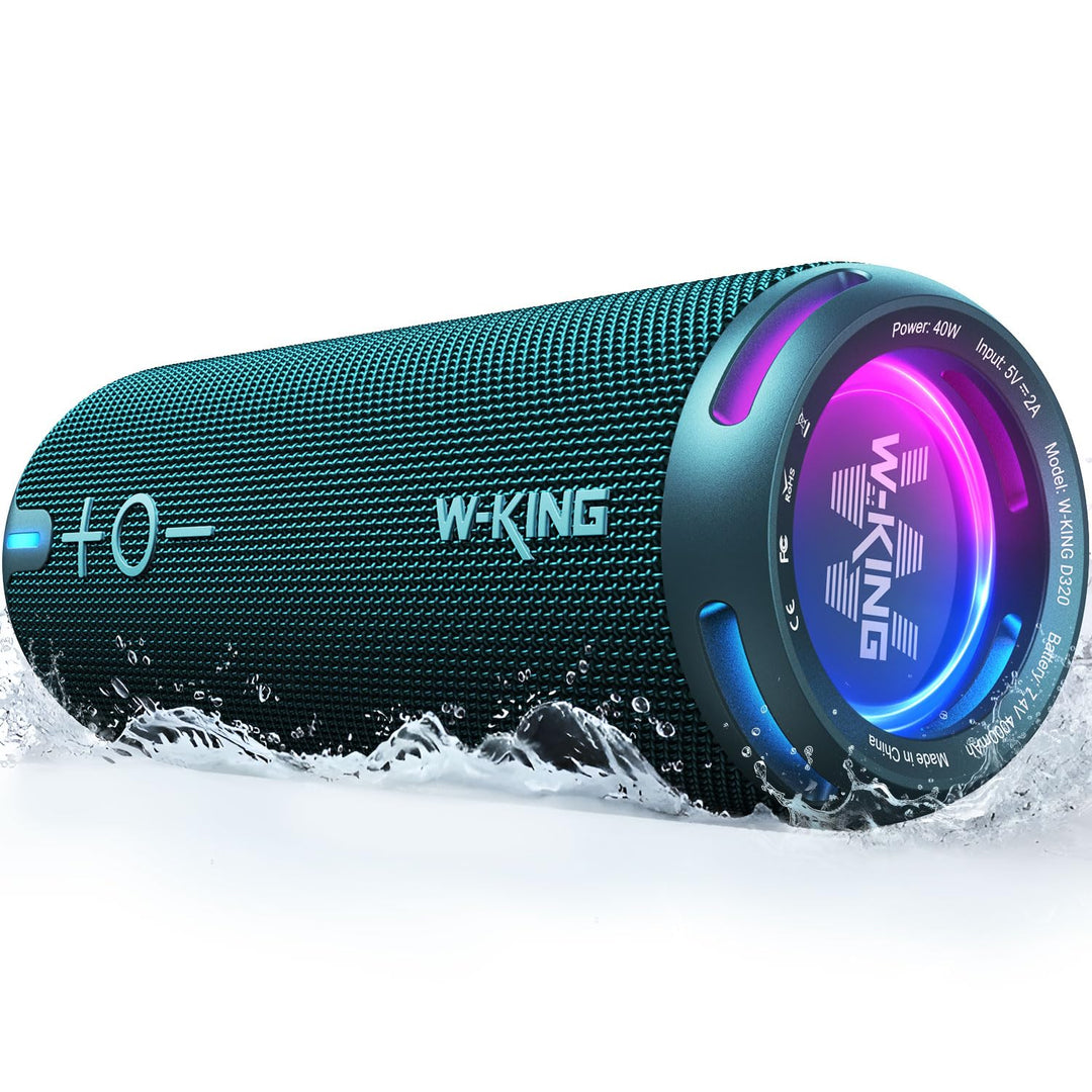 W-KING Bluetooth Lautsprecher Box, IPX7 Musikbox Lautsprecher Boxen Bluetooth Outdoor Tragbarer, Ang