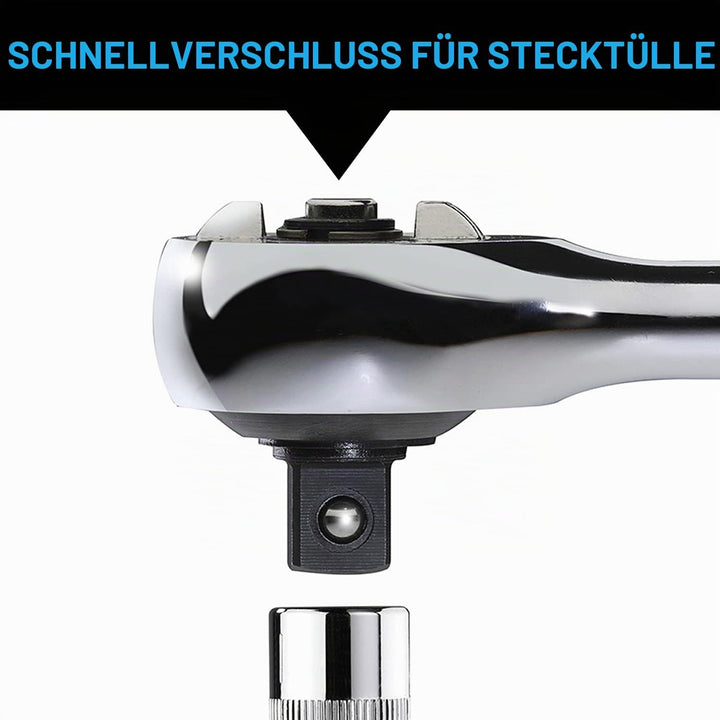 Zero Degree®, 1/4 Antrieb getriebellose Ratsche mit Steckschlüssel-Schnellverschluss, 38150 1/4" Dri