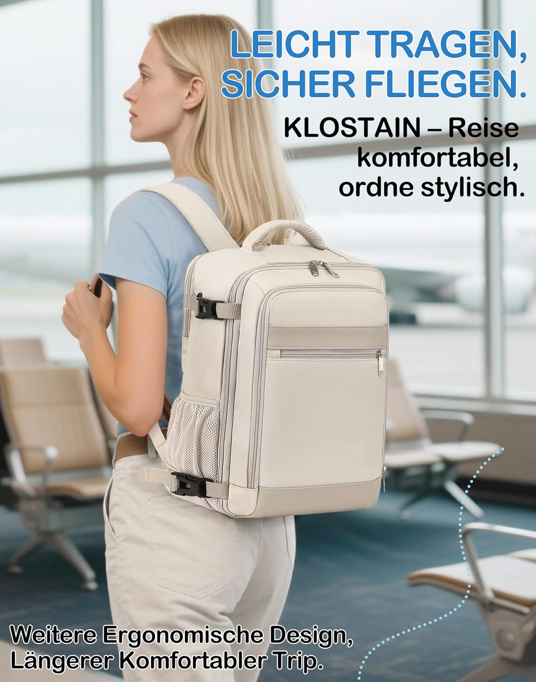 Handgepäck Rucksack 40x30x20 cm Travelite Reiserucksack 24L für Ryanair EasyJet Eurowings Flugreisen