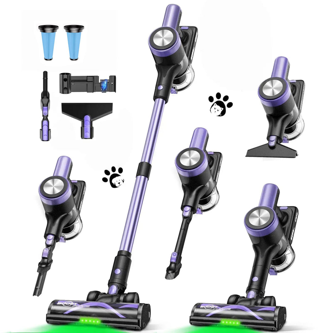 Akku Staubsauger 48KPa/500W/55Min Laufzeit, Staubsauger Kabellos mit Wandmontierter Ladestation, Sel