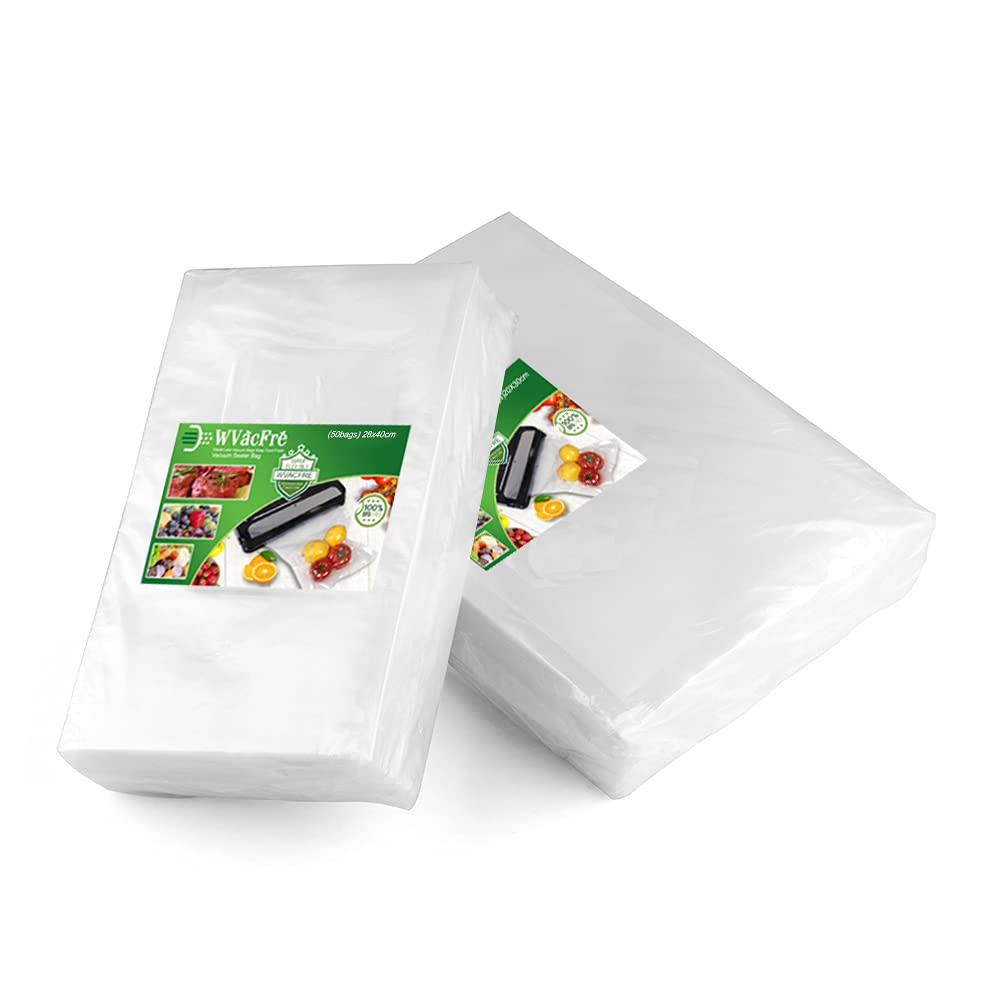 WVacFre 100 Beutel 20x30cm(50) und 28x40cm(50) Vakuumier Beutel Vakuumbeutel für Lebensmittel,BPA-Fr