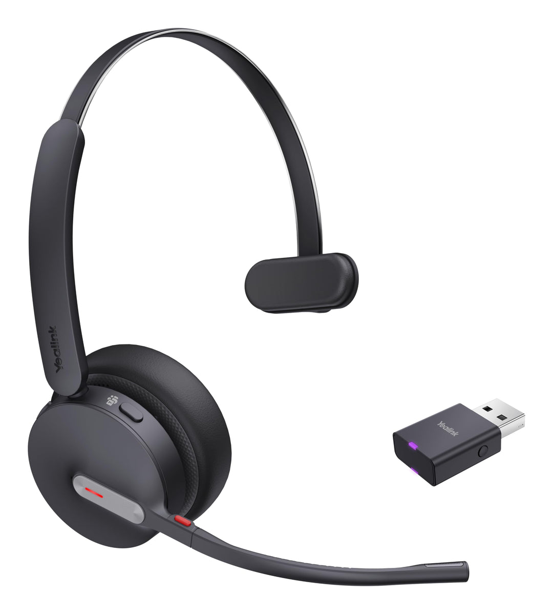 Yealink WH64 Hybrid Mono Teams Headset inkl. Dongle - Hybrid-Technologie, Ideal für Microsoft Teams,