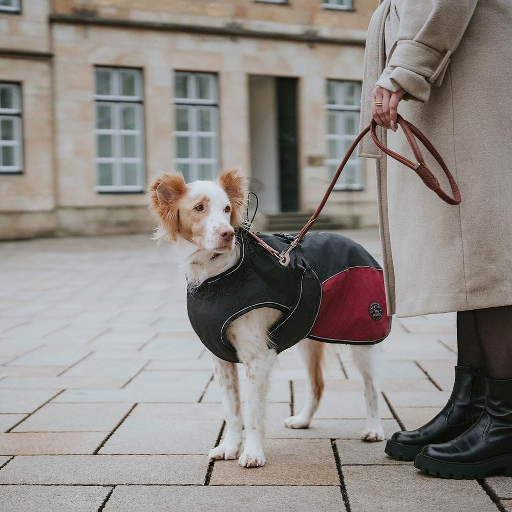 HUNTER UPPSALA COZY Hundemantel, Wintermantel, wasserabweisend, reflektierend, 35, anthrazit/rot ant