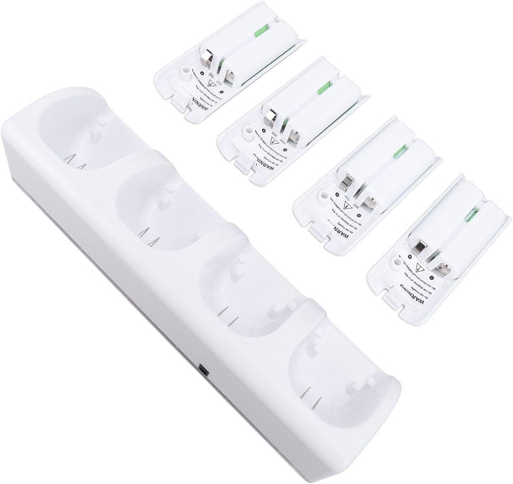 Fernbedienungs-Ladegerät, 4-in-1-Ladestation mit 4 Wiederaufladbaren 2800-mAh-Batterien, mit LED-Anz
