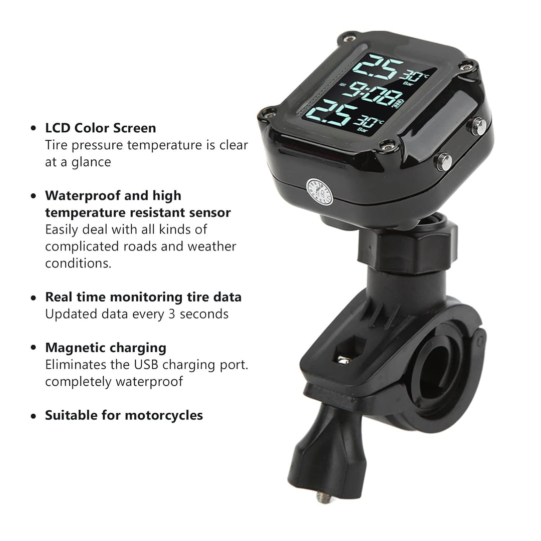 Leapiture Motorrad-TPMS-Reifendruckkontrollsystem Motorrad-Reifendruckkontrollsystem mit 2 Sensoren