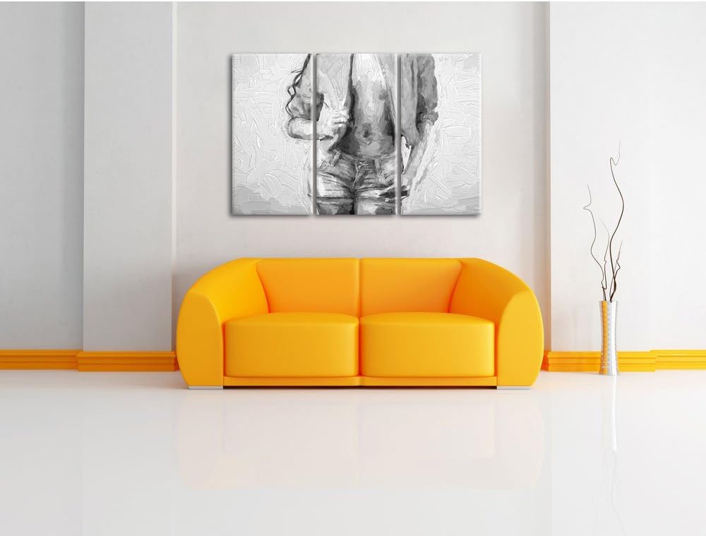 Pixxprint Sexy Woman als Leinwandbild/Grösse: 3 Teilig (120x80) cm/Wandbild/Kunstdruck/fertig bespan