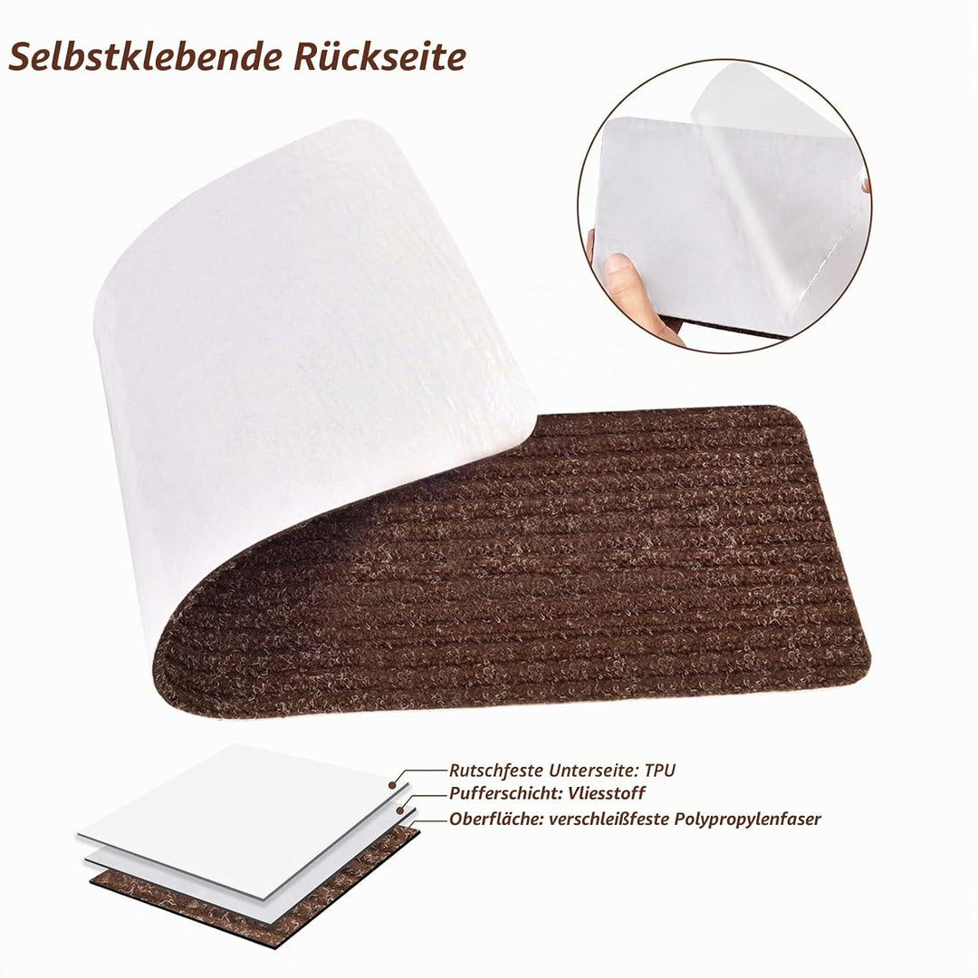 MBIGM 15er Set Stufenmatten 20 cm X 76 cm Treppenteppich Selbstklebend Sicherheit Stufenteppich für