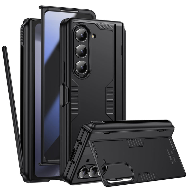 für Samsung Galaxy Z Fold 5 Hülle mit Slim S Pen Stifthalter & Scharnierschutz, Integriertem Kicksta