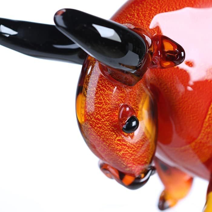Casablanca - Skulptur Stier - aus Glas in rot orange braun schwarz H 28 cm Höhe 28 cm Rot, Höhe 28 c