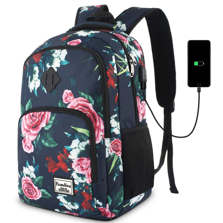 YAMTION Rucksack Damen,Schulrucksack Mädchen Teenager Tagesrucksack Frauen mit Laptopfach für Schule
