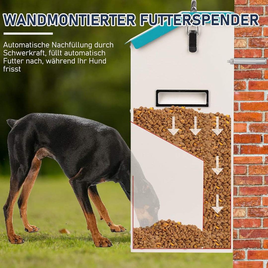 Futterautomat für Hunde - Fassungsvermögen 7 kg, Kann Das Futter Vor Feuchtigkeit SchüTzen, Anti-Nag