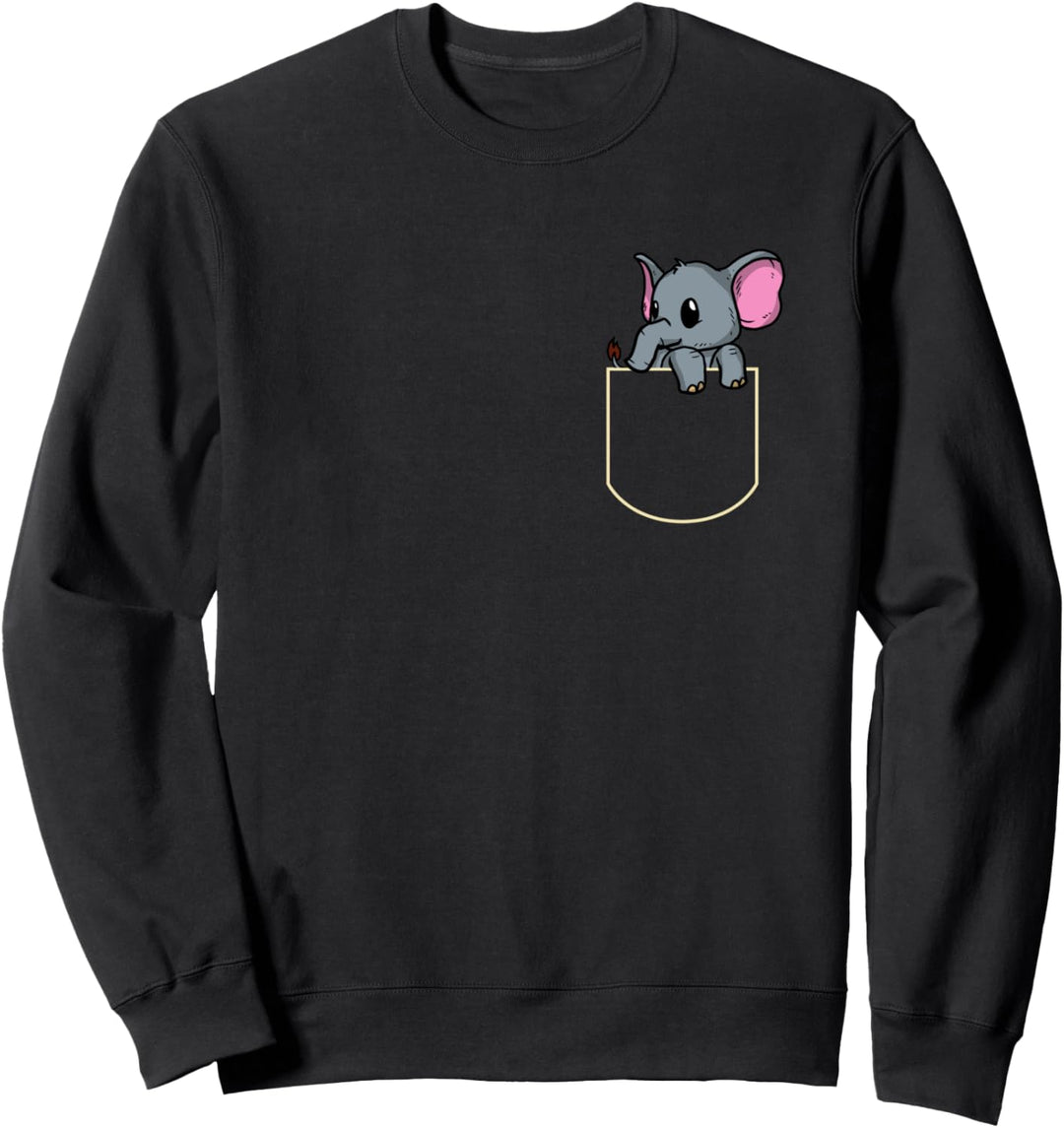 Lustiges Elefant In Brusttasche Geschenk Elefanten Pocket Sweatshirt