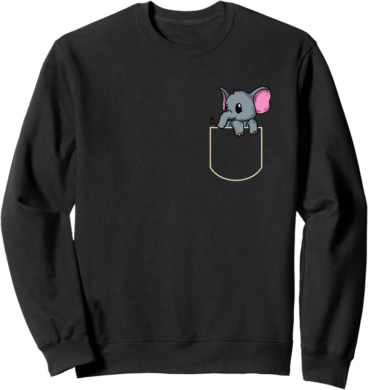 Lustiges Elefant In Brusttasche Geschenk Elefanten Pocket Sweatshirt