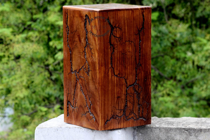 Lichtenberg Figur Urne für menschliche Asche Erwachsene Handarbeit Schöne Holzurne Home Dekorable Sa