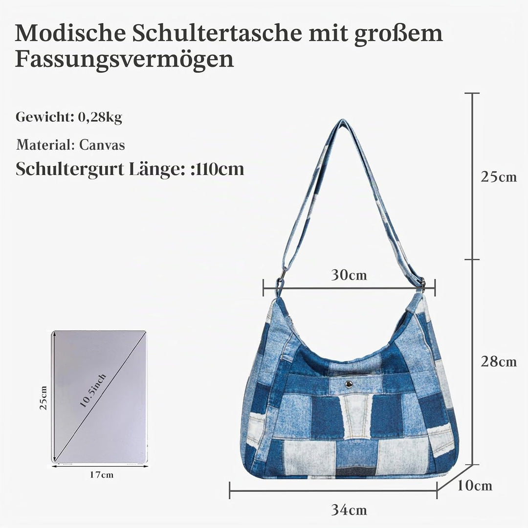 CORIOS Damen Canvas Umhängetasche Retro Schultertasche Grosse Handtasche Casual Tragetasche Multifun