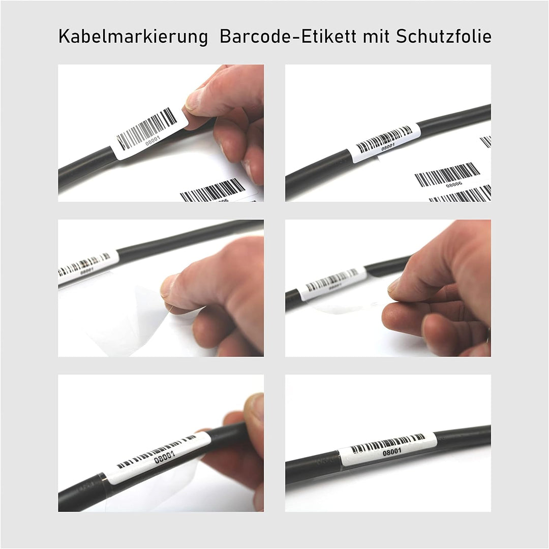 Barcodeetiketten 2001-3000 fortlaufend 5-stellig DGUV Prüfung Barcode Etiketten 1.000 Stck Strichcod