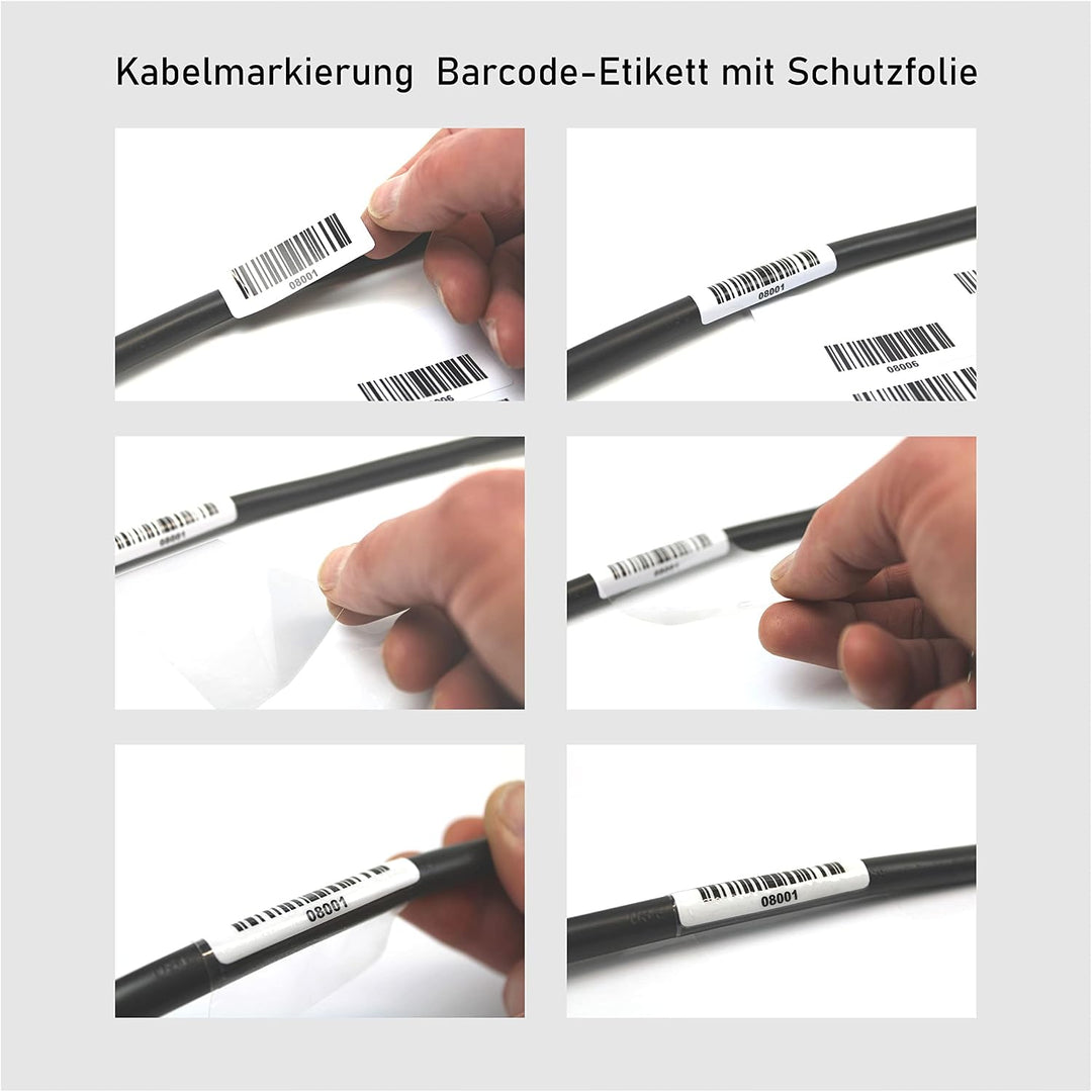 Barcodeetiketten 1001-2000 fortlaufend 5-stellig DGUV Prüfung Barcode Etiketten 1.000 Stck Strichcod