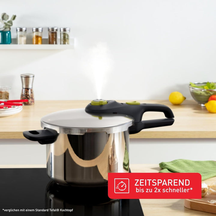 Tefal Secure 5 Schnellkochtopf P25307 | inklusive Dampfkorb mit Dreifuss | 6 L Fassungsvermögen | Ho