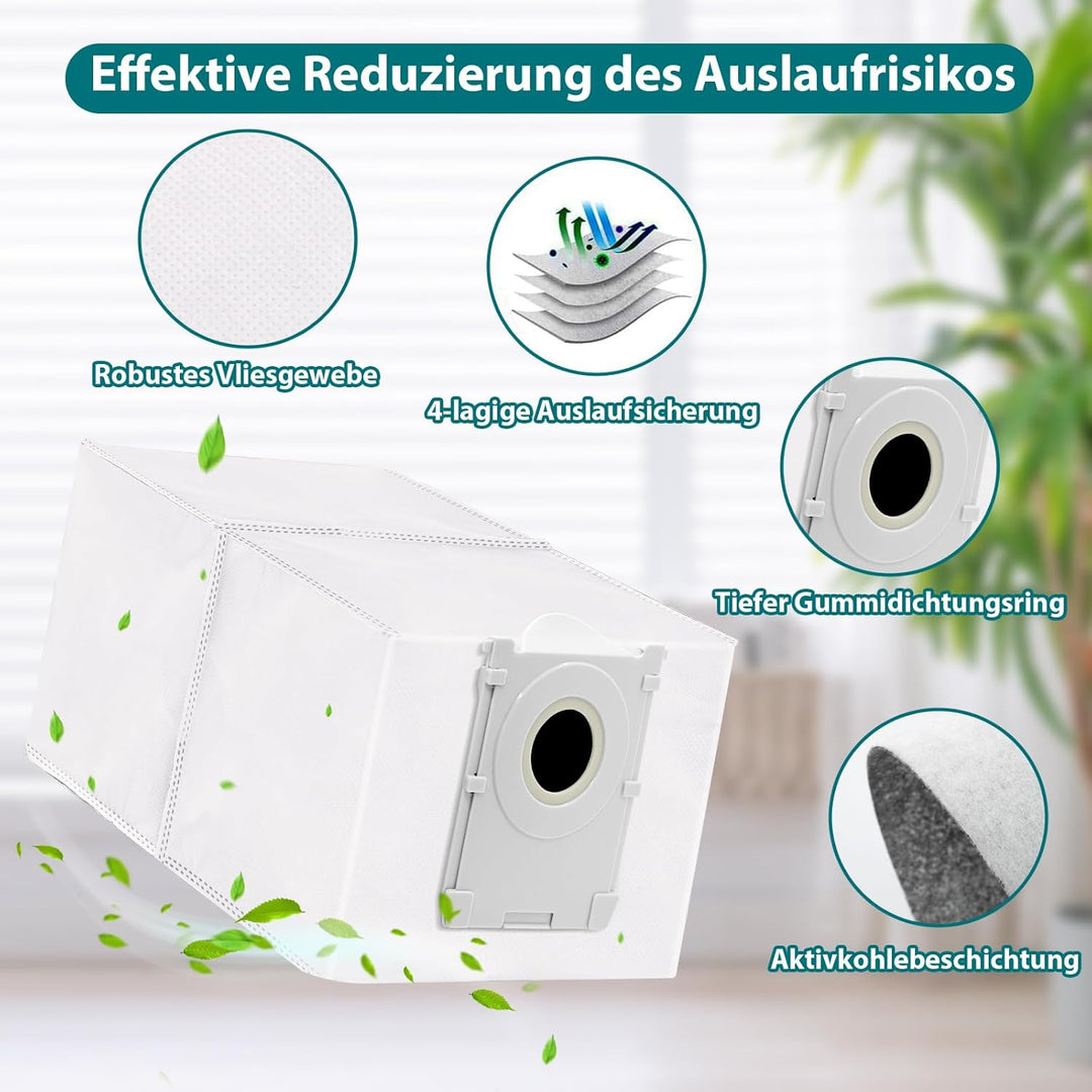 12 Stück Staubbeutel Kompatibel mit Ecovacs Deebot T50/T50 PRO/T50 MAX PRO/T30C/T30C PRO/T80/X8/X8 P