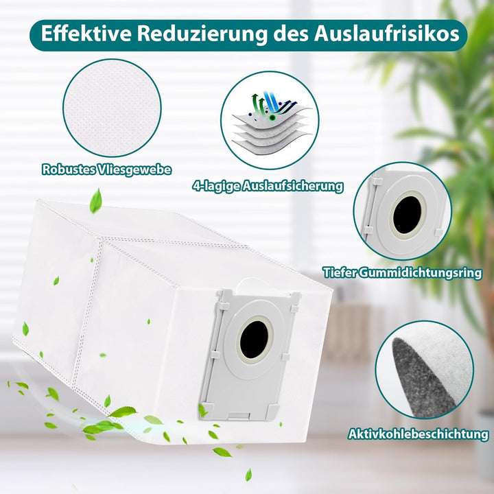 12 Stück Staubbeutel Kompatibel mit Ecovacs Deebot T50/T50 PRO/T50 MAX PRO/T30C/T30C PRO/T80/X8/X8 P
