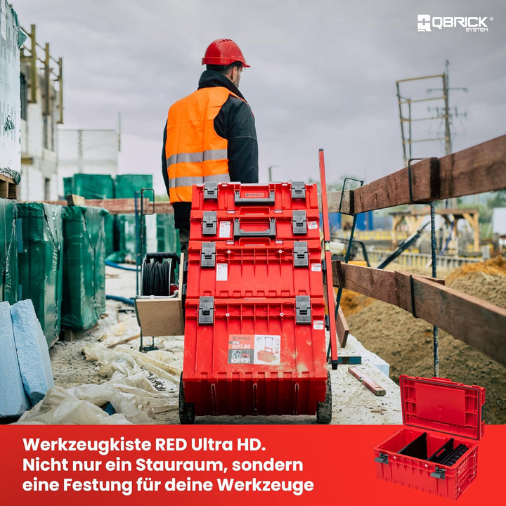 QBRICK SYSTEM Werkzeugkoffer Werkzeugkasten Leer Werkzeugkiste ONE 350 2.0 Expert RED Ultra HD Rot 6