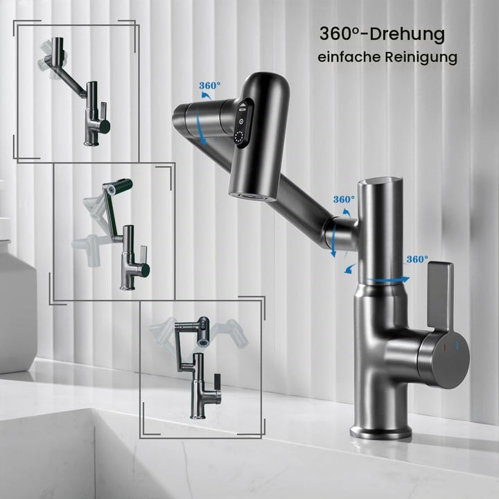 Smart Temperatur Badezimmer Wasserhahn, Einhand-Badezimmerarmatur, Waschbeckenarmatur, Küchenarmatur
