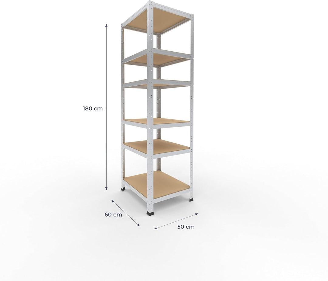shelfplaza® 180x50x60cm Home Schwerlastregal verzinkt/Metallregal mit 6 Böden/Kellerregal Metall, Ga