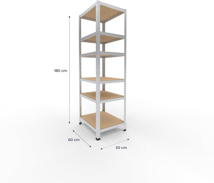 shelfplaza® 180x50x60cm Home Schwerlastregal verzinkt/Metallregal mit 6 Böden/Kellerregal Metall, Ga
