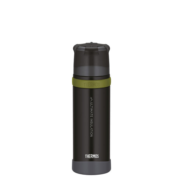 Thermos Mountain Beverage Bottle 0,50l, Black, Thermosflasche Edelstahl mit Trinkbecher, 24 h heiss