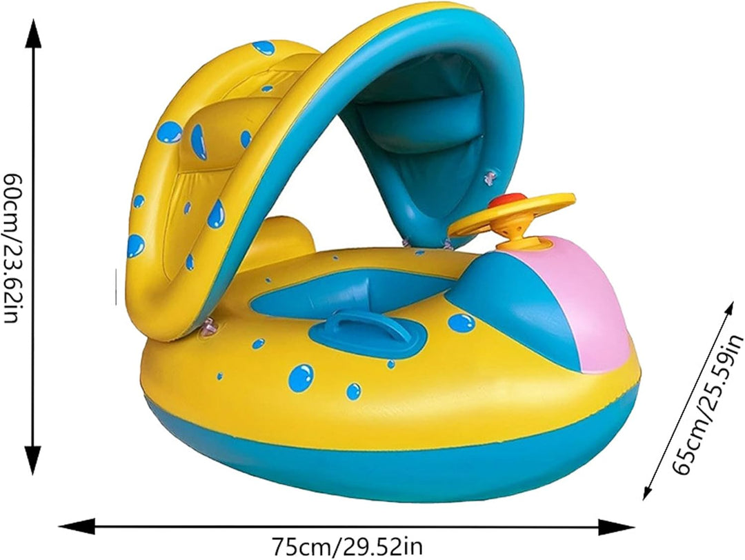 Baby-Schwimmkörper, Baby-Pool-Schwimmkörper mit Baldachin, aufblasbare in Cartoon-Autoform, umweltfr