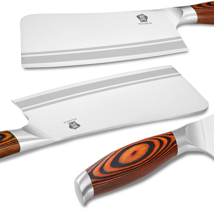 WILDMOK Hackmesser Chinesisches Kochmesser 18cm Deutscher Edelstahl Metzgermesser Scharf Chinesisch