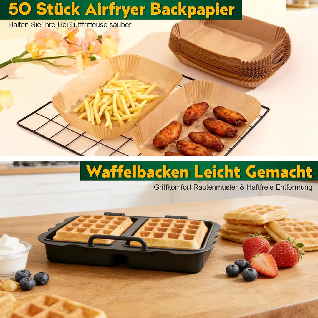 Heissluftfritteuse Zubehör für Ninja Foodi Max Dual Zone AF400EU SL400EU 9,5L, Silikonform Airfryer