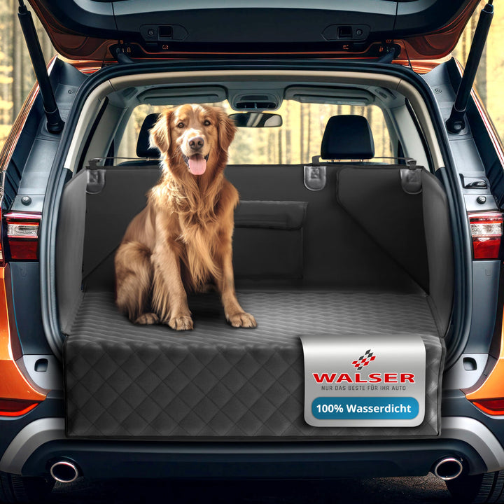 Walser Kofferraumschutz Hund - robuste 330g/qm Kofferraum Schutzmatte Hund - 100% wasserdicht - mit
