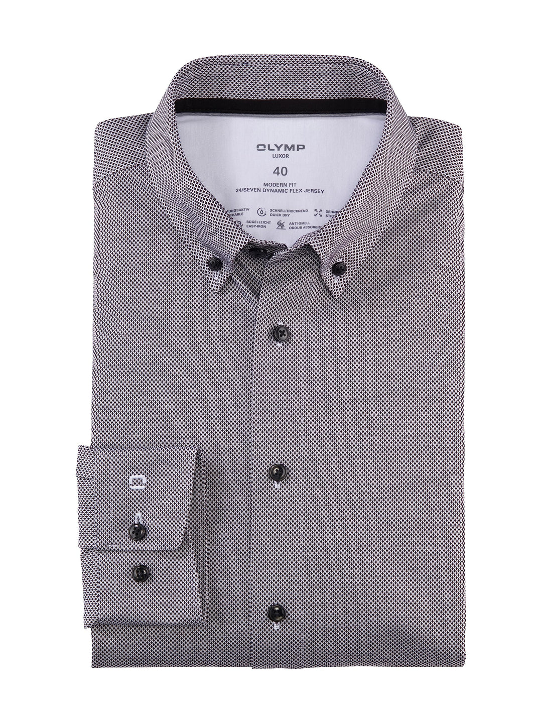 OLYMP Herren Businesshemd Langarm Luxor 24/Seven,modern fit,Button-Down-Kragen 37 Schwarz 68, 37 Sch