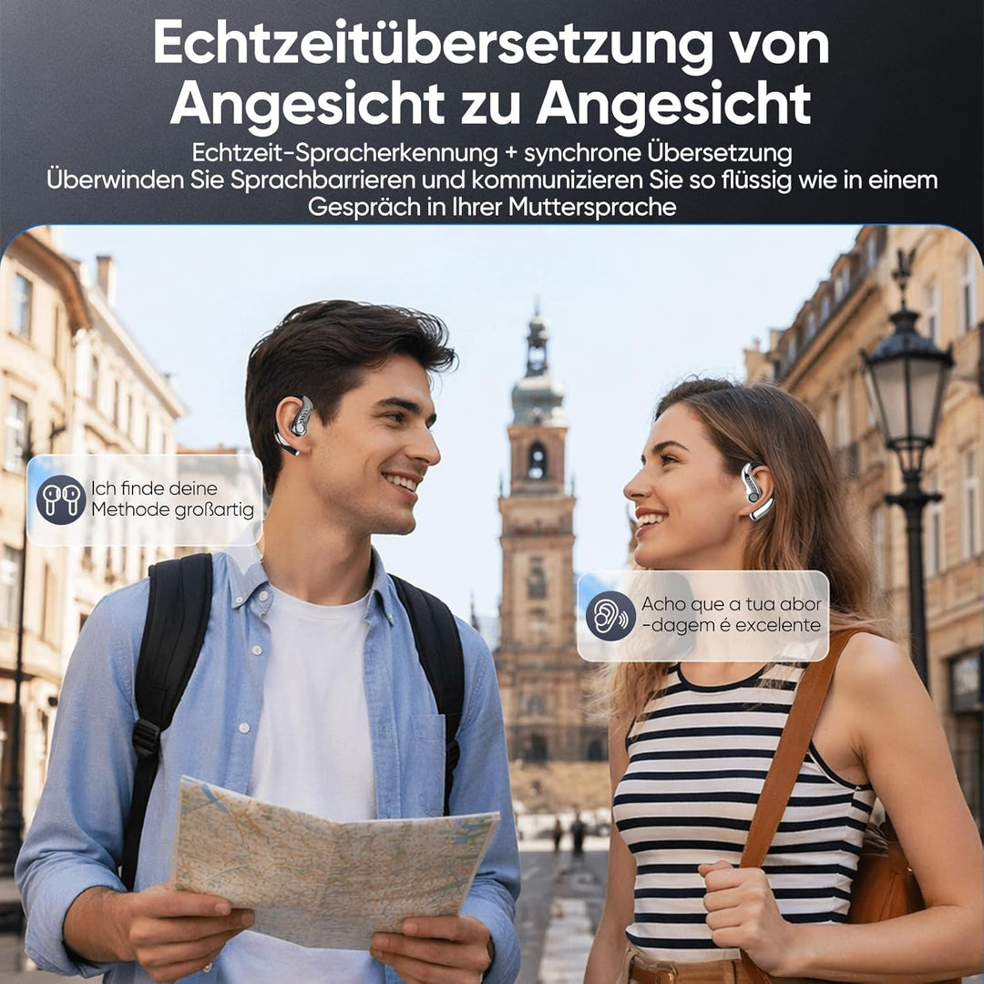 Ki Übersetzer Kopfhörer 2.41 in Touchscreen,4-in-1 übersetzungskopfhörer in echtzeit für 150 Sprache