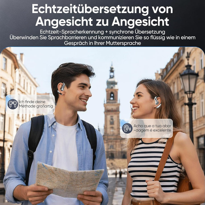 Ki Übersetzer Kopfhörer 2.41 in Touchscreen,4-in-1 übersetzungskopfhörer in echtzeit für 150 Sprache