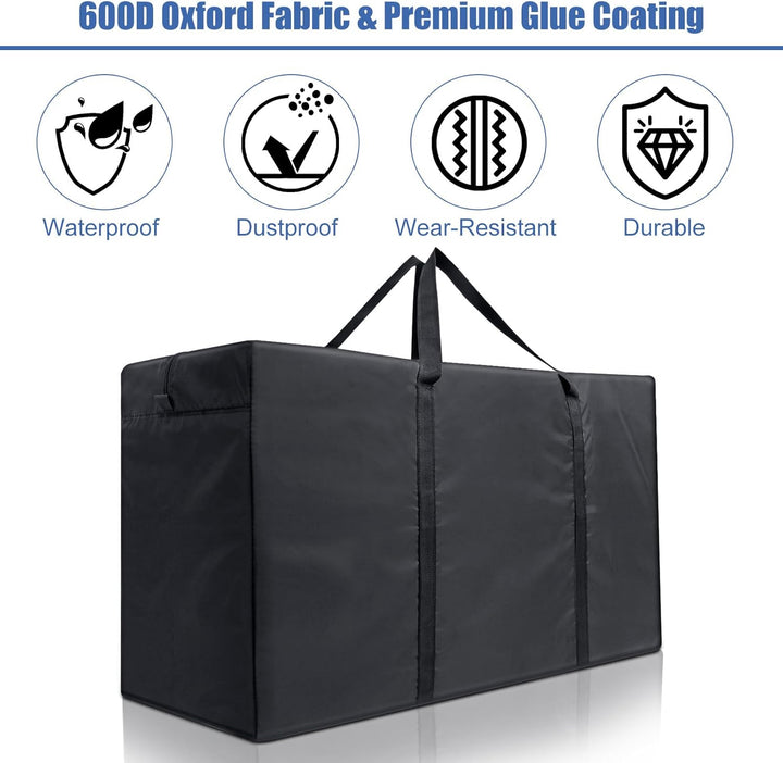 Cozary 180L Aufbewahrungstasche Gross, 600D Oxford Heavy-Duty Umzugstaschen mit Handgriff, Wasserdic