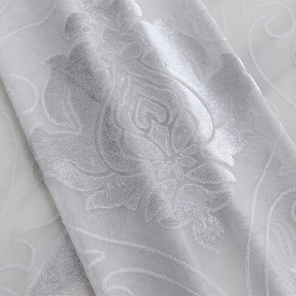 M&W DAS DESIGN Gardinenschal Vintage Retro Barock Grau 2er-packung 140 x 245 cm, Grau 2er-packung 14