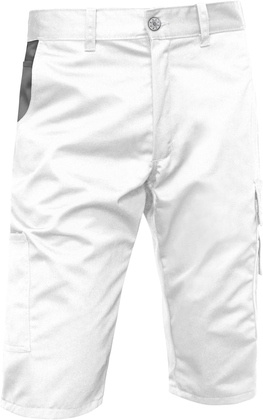 strongAnt Shorts Stretch Berlin Pro Herren Sommer Arbeitshose kurz Cargo Outdoor Grau-Shwarz-Weiss 4