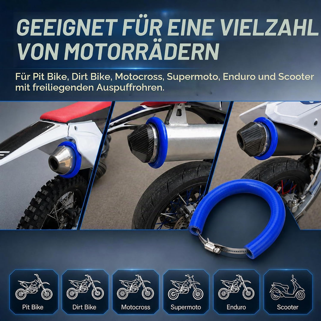 52 cm/20,47" Motorrad Auspuff Schutzring,Universeller Verstellbarer Auspuff Schutz Hitzeschutz Auspu