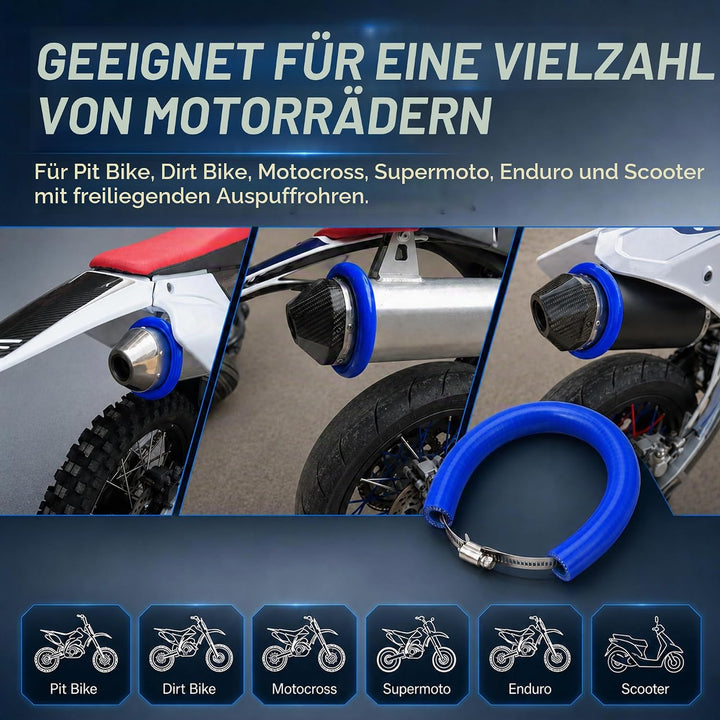 52 cm/20,47" Motorrad Auspuff Schutzring,Universeller Verstellbarer Auspuff Schutz Hitzeschutz Auspu