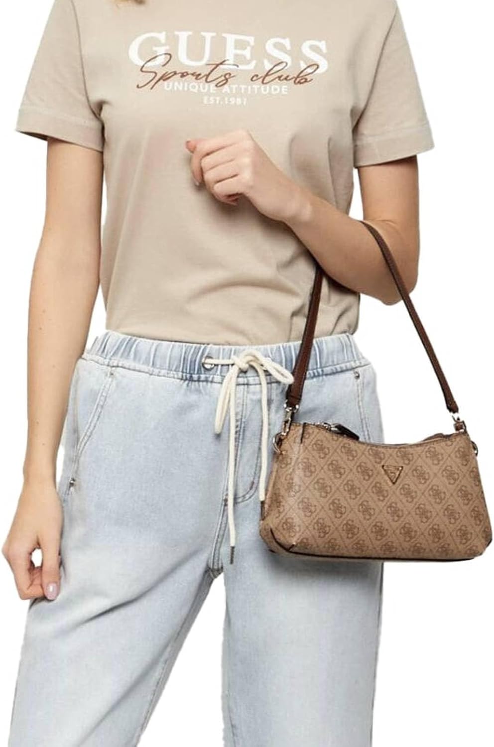 GUESS Umhängetasche Noelle II Mini Shoulder xbody milch logo brown BS26GU15 BG967273, S